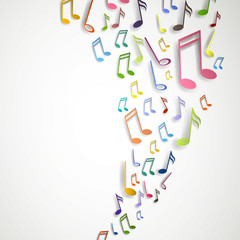 Vector Illustration of an Abstract Background with Music notes