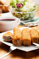 Delicious croquettes on a plate