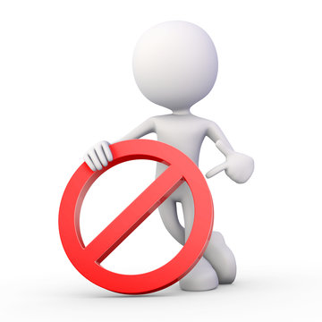 3D Minimalistic Person - No Entrance Symbol