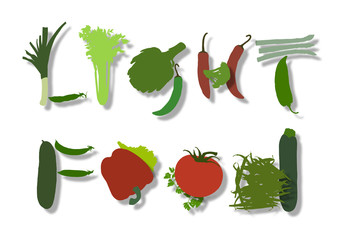 inscription light food made of vegetables