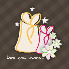 Background, flyer or banner with gift boxes for Happy Mothers Da