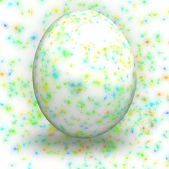 Uovo di pasqua colorato a spruzzo su fondo colorato