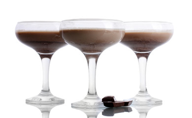 Cream cocktails isolated on white