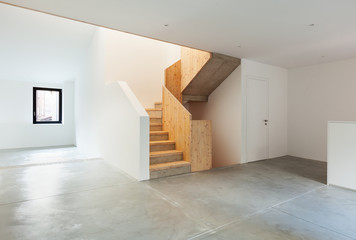Interior of stylish modern house, staircase view