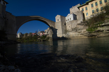 Old bridge over river Neretva in Mostar, Bosnia and Herzegovina