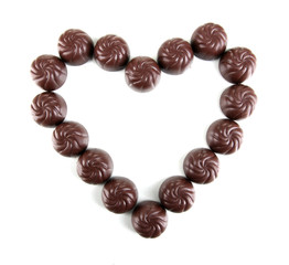 Chocolate candies isolated on white