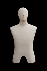 male mannequin isolated on black background.