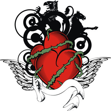 heraldic heart coat of arms