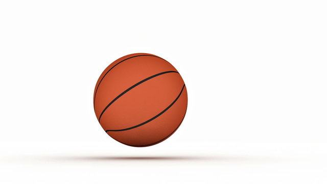 Isolated basketball rolling towards screen with alpha channel