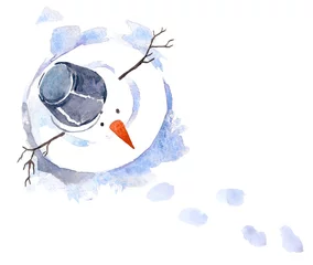 Photo sur Plexiglas Peintures bonhomme de neige