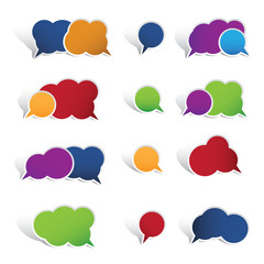 Colourful speech bubbles isolated on white background