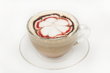 cappuccino in a glass cup