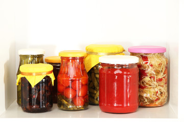 Different conservations on white shelf