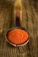 paprika powder on spoon
