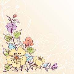 Abstract vector flower background