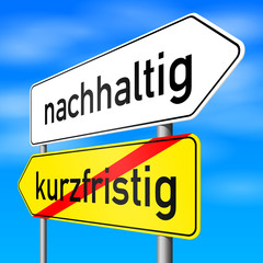 Obraz premium schild lr nachhaltig kurzfristig I