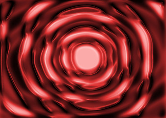 Red molten plastic ripples