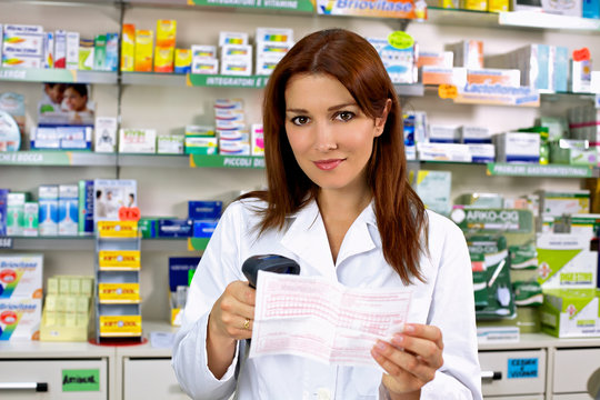 Happy pharmacist at work