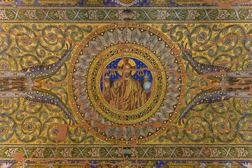 Fototapeta na wymiar Mozaika sufit. Kościół Pamięci Cesarza Wilhelma. Berlin