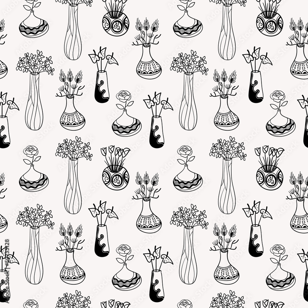Poster vases seamless pattern