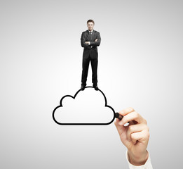 businessman on cloud