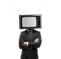 man with tv head