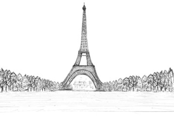 sketching of eifel tower