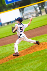 Young baseball pitcher
