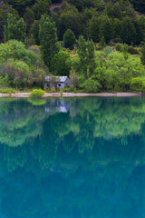 Obraz premium Reflections in a mountain lake, Carretera austral, Chile