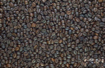 Bed on coffee background and textured