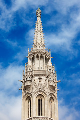 Fototapeta na wymiar Matthias Church Bell Tower in Budapest