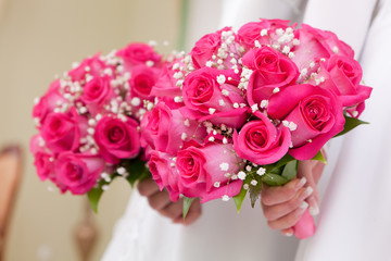 A beautiful bridal bouquet at a wedding party