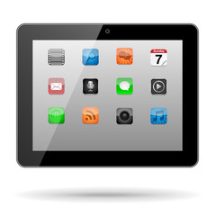 Vector Tablet with App Icons