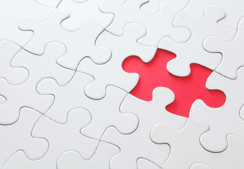 Obraz premium Piece missing from jigsaw puzzle