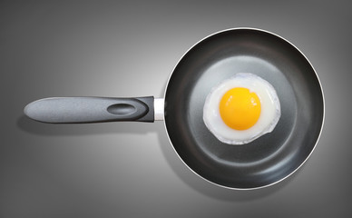 fried egg on a frying pan