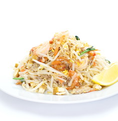 Thai food Pad thai , Stir fried noodles with shrimp