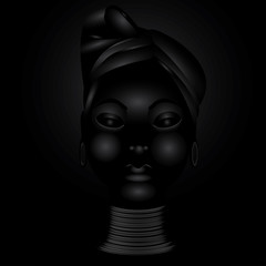 Black woman portrait with turban