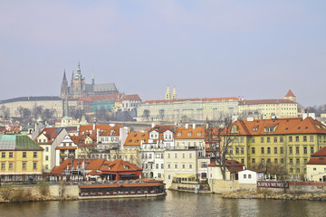 Fototapeta na wymiar rodzaju na zamek w Pradze starej Pragi