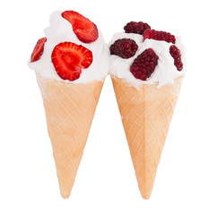 Ice cream with fruit