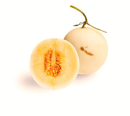 cantaloupe melon isolated on white background