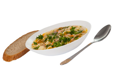 Chicken soup with noodles