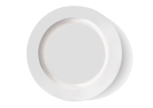 white porcelain plate on a white background