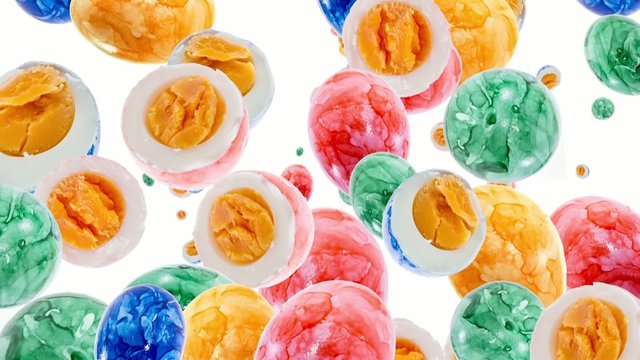 Falling Easter Eggs as background video (with Alpha)