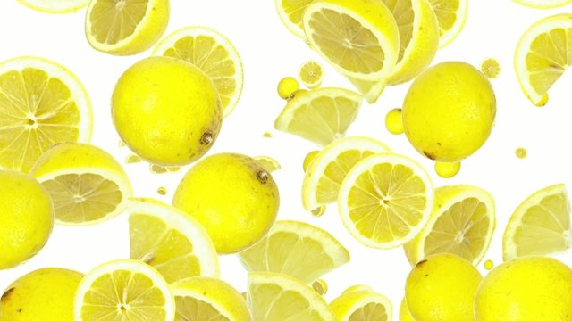 Falling Lemon as background video (with Alpha)