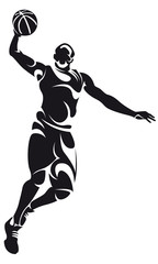 basketball player, silhouette