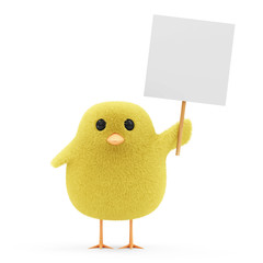 Easter Little Chicken with Blank Board