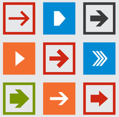 Flat arrow icons.