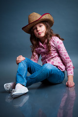Funny little cowgirl