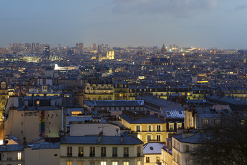 Fototapeta premium Nightfall in Paris, Ile de France, France