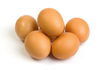 Eggs on a white background